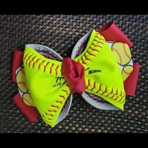 LET’S GO TEAM SOFTBALL BOW CLIPS